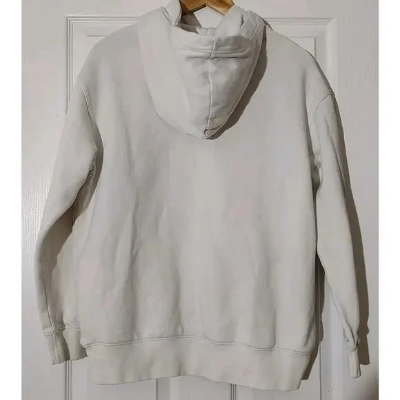 Men's Vintage 90's Nike Center Check Swoosh White Hoodie Sweatshirt - Small - Picture 4 of 5